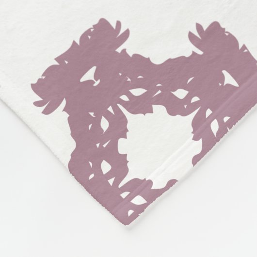 Dusty Roos Damask Pattern Fleece Deken (Hoek)