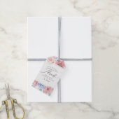 Dusty Roos Dusty Blue Floral Elegant Dank u Cadeaulabel (Met Touw)