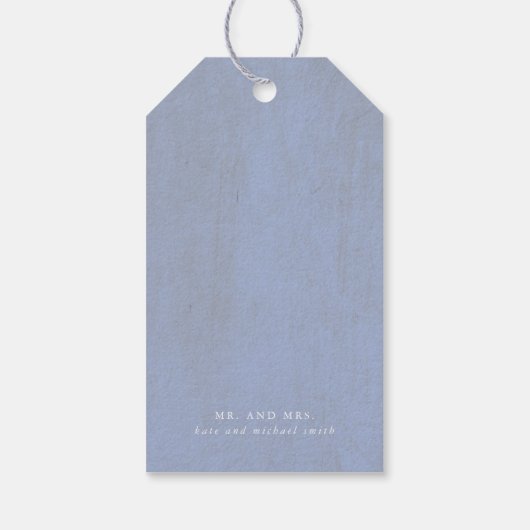 Dusty Roos Dusty Blue Floral Elegant Dank u Cadeaulabel (Achterkant)