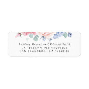 Dusty Roos Dusty Blue Floral Wedding Label