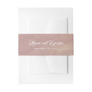 Dusty Roos - Dusty Pink Waterverf Bruiloft Uitnodigingen Wikkel