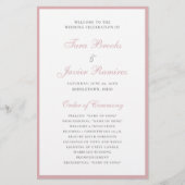 Dusty Roos Elegant Formal Budget Wedding Programme Flyer (Voorkant)