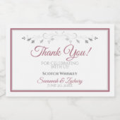 Dusty Roos Elegant Simple Weddenschap Hartelijk da Likeurfles Etiket (Enkel label)