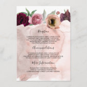 Dusty Roos en Bourgondische bruiloft informatie Informatiekaartje (Voorkant)