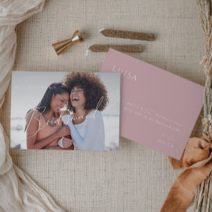 Dusty Roos Faded foto Bridesmaid-voorstel Kaart