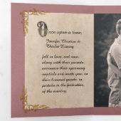 Dusty Roos FairyTale Wedding Foto Drieluik Uitnodiging (Binnenzijde eerst)