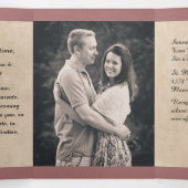 Dusty Roos FairyTale Wedding Foto Drieluik Uitnodiging (Binnenkant midden)