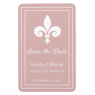 Dusty Roos Fleur de Lis Save the Date Magnet Magneet