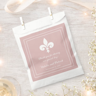 Dusty Roos Fleur de Lis Wedding Favor Bags Bedankzakje