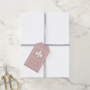 Dusty Roos Fleur de Lis Wedding Gift Labels Cadeaulabel