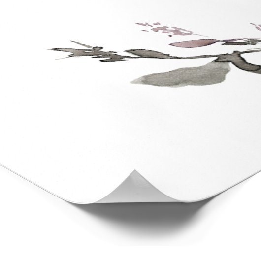 Dusty Roos Floral Blush Pink Mauve Weddenschap Wel Poster (Hoek)