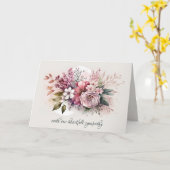 Dusty Roos Floral Bouquet Kaart (Gele Bloem)