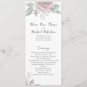 Dusty Roos Floral Elegant Flower Ceremony Programm Programma (Voorkant)