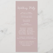 Dusty Roos Floral Elegant Flower Ceremony Programm Programma (Achterkant)