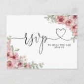 Dusty Roos Floral Heart Script Song Request Kaart (Voorkant)