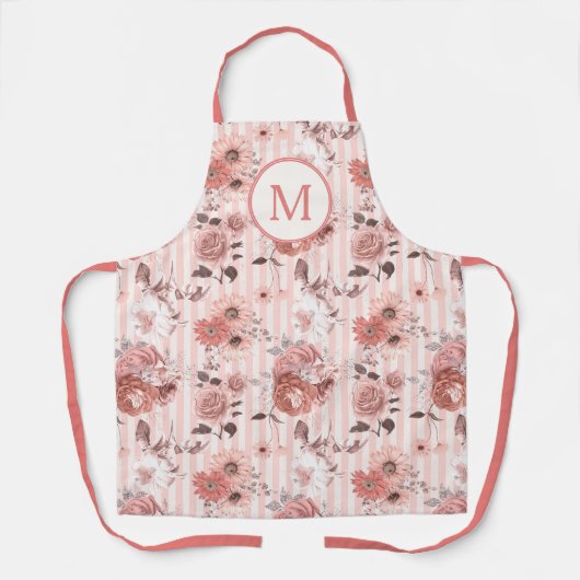 Dusty Roos Floral Monogram Schort (Voorkant)