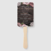 Dusty Roos Floral Rozen Rustic Wood Wedding H Handwaaier (Achterkant)