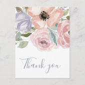 Dusty Roos Florals Hartelijk dank Briefkaart (Voorkant)