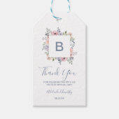 Dusty Roos Florals Monogram Hartelijk dank Cadeaulabel (Voorkant)
