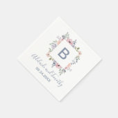 Dusty Roos Florals Monogram Weddenschap Servet (Hoek)