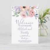Dusty Roos Florals Wedding Programma (Staand voorkant)
