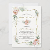 Dusty Roos Flowers Airy Greenery Vrijgezellenfeest Kaart (Voorkant)