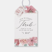 Dusty Roos Flowers Elegant Hartelijk dank Cadeaulabel (Voorkant)
