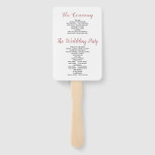 Dusty roos Flowers typografie bruiloft programma Handwaaier (Achterkant)