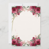 Dusty Roos Geometric Floral Wedding Kaart (Achterkant)