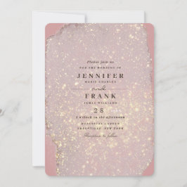 Dusty Roos Glam Gold Glitter Elegant Modern Roze Kaart