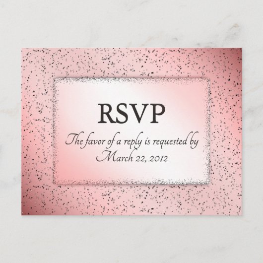Dusty Roos Glitter RSVP met Entree Choice Uitnodiging Briefkaart (Voorkant)