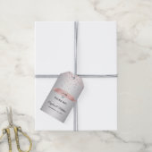 Dusty Roos Gouden Folie Hart Bruiloft Dank u Cadeaulabel (Met Touw)