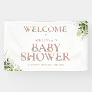 Dusty Roos groen Letter Baby shower Welkom Spandoek