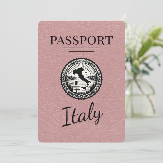 Dusty Roos Italië Passport Save The Date (Staand voorkant)