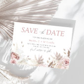 Dusty Roos & Ivory Boho Floral Blush Wedding Save The Date
