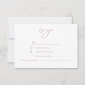 Dusty Roos & Ivory Elegant Wedding RSVP Kaartje (Achterkant)