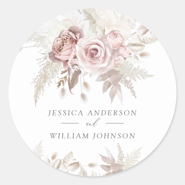 Dusty Roos & Ivory Floral Beauful Wedding Large (Voorkant)
