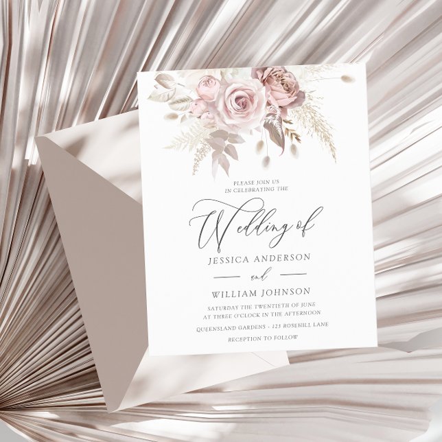 Dusty Roos Ivory Floral Budget Weddenschap (Creator heeft geüpload)