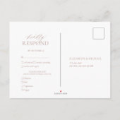 Dusty Roos Leafy Crest Monogram Weddenschap RSVP Uitnodiging Briefkaart (Achterkant)
