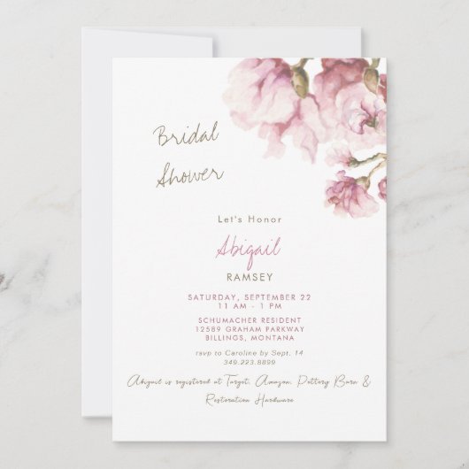 Dusty Roos Magnolia Blossom Vrijgezellenfeest Kaart (Voorkant)