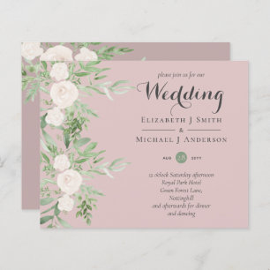 Dusty Roos Magnolia Sage Floral BUDGET WEDDING INV