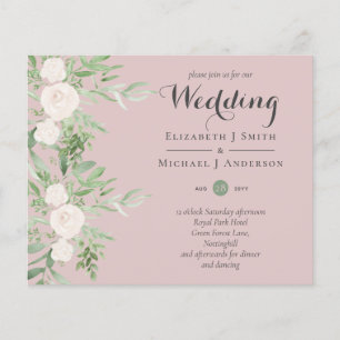 Dusty Roos Magnolia Sage Floral LOW BUDGET WEDING Flyer