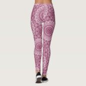 Dusty Roos Mandala Pattern Design Leggings (Achterkant)