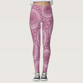 Dusty Roos Mandala Pattern Design Leggings (Voorkant)