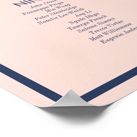 Dusty Roos & marinemoderne minimale bruiloft Poster (Hoek)