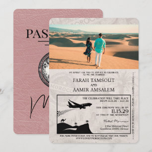 Dusty Roos Marokko Paspoort Huwelijksuitnodiging Kaart