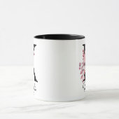 Dusty Roos Mauve Bloemenletter K Monogram Initiaal Mok (Midden)