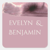 Dusty Roos Mauve Modern Vierkante Sticker (Voorkant)
