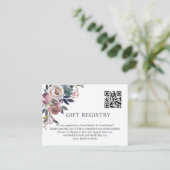 Dusty Roos Mauve Navy Blue QR code GIFT Registry Informatiekaartje (Staand voorkant)