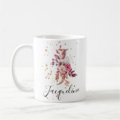 Dusty Roos Mauve Pink Floral Monogram Letter J Koffiemok (Links)
